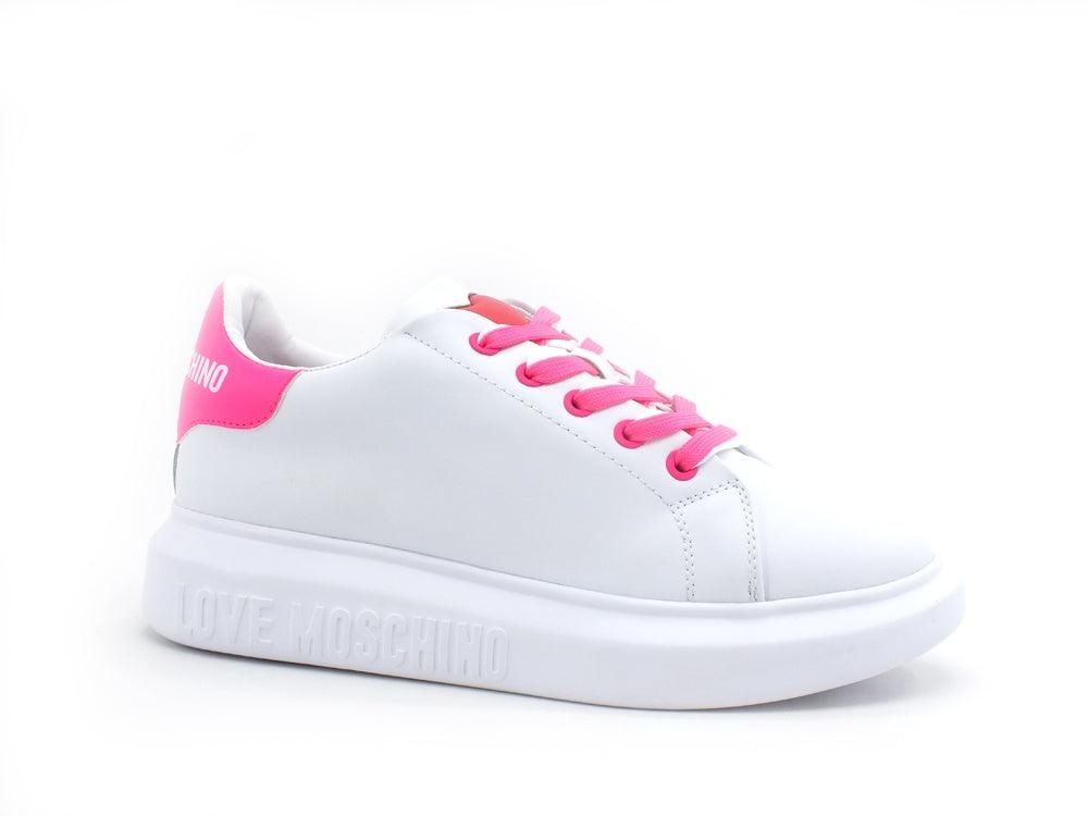 LOVE MOSCHINO Sneaker Donna Inserto Fuxia Bianco Fuxia JA15284G0CIA410A - Sandrini Calzature e Abbigliamento
