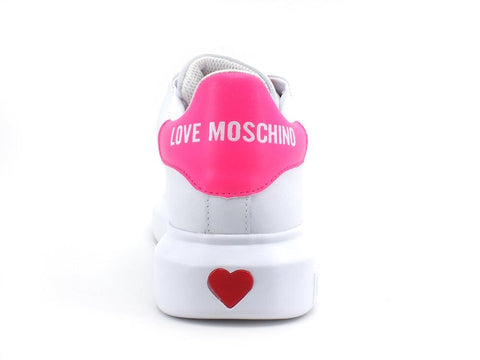 LOVE MOSCHINO Sneaker Donna Inserto Fuxia Bianco Fuxia JA15284G0CIA410A - Sandrini Calzature e Abbigliamento