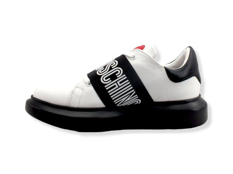 LOVE MOSCHINO Sneaker Donna Platform Fascia Bianco Nero JA15104G1FIA110A - Sandrini Calzature e Abbigliamento