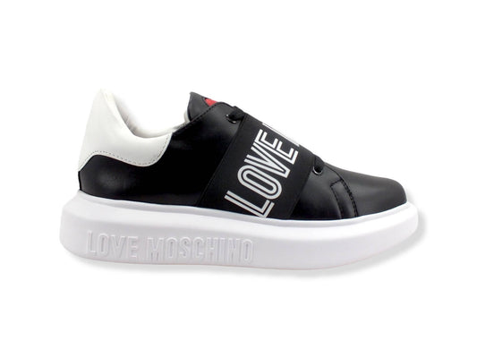 LOVE MOSCHINO Sneaker Donna Platform Fascia Nero Bianco JA15104G1FIA100A - Sandrini Calzature e Abbigliamento