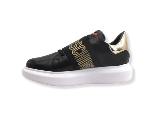 LOVE MOSCHINO Sneaker Donna Platform Fascia Nero Platino JA15104G1FIA600A - Sandrini Calzature e Abbigliamento