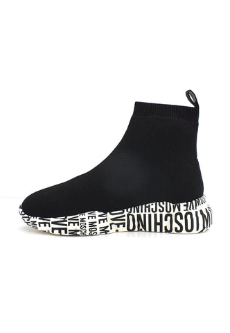 LOVE MOSCHINO Sneaker Elastic Sock Donna Nero Bianco JA15453G0FIZ5000 - Sandrini Calzature e Abbigliamento