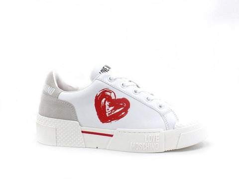 LOVE MOSCHINO Sneaker Ox Platform Cuore White JA15445G0DIAC10A - Sandrini Calzature e Abbigliamento