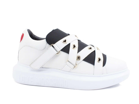 LOVE MOSCHINO Sneaker Platform Cinturini Bianco JA15484G0BJA0100 - Sandrini Calzature e Abbigliamento