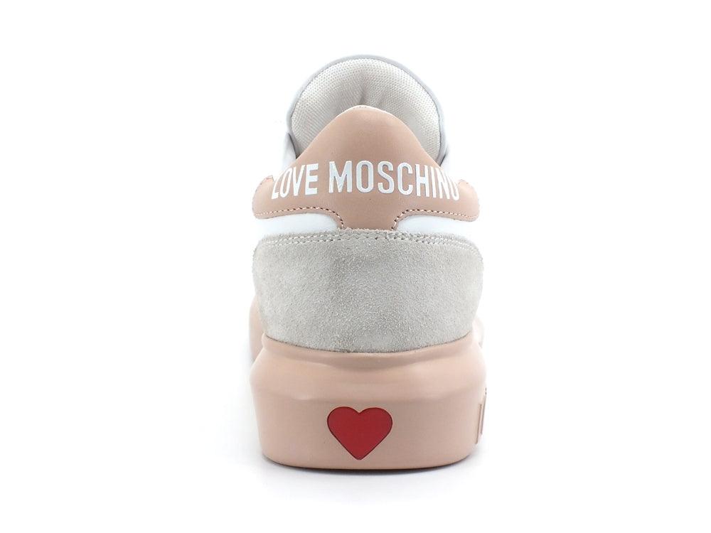 LOVE MOSCHINO Sneaker Platform Cuore Logo Bianco Cipria JA15044G1EIA210B - Sandrini Calzature e Abbigliamento