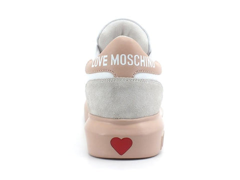 LOVE MOSCHINO Sneaker Platform Cuore Logo Bianco Cipria JA15044G1EIA210B - Sandrini Calzature e Abbigliamento
