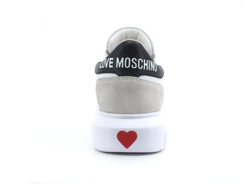LOVE MOSCHINO Sneaker Platform Cuore Logo Bianco Nero JA15044G1EIA210E - Sandrini Calzature e Abbigliamento
