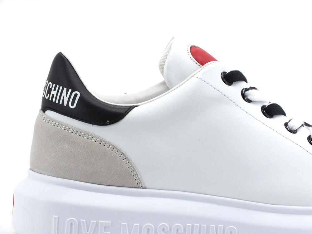 LOVE MOSCHINO Sneaker Platform Cuore Logo Bianco Nero JA15044G1EIA210E - Sandrini Calzature e Abbigliamento