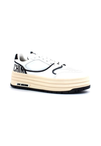 LOVE MOSCHINO Sneaker Platform Donna White Black JA15426G1GIAO10A - Sandrini Calzature e Abbigliamento