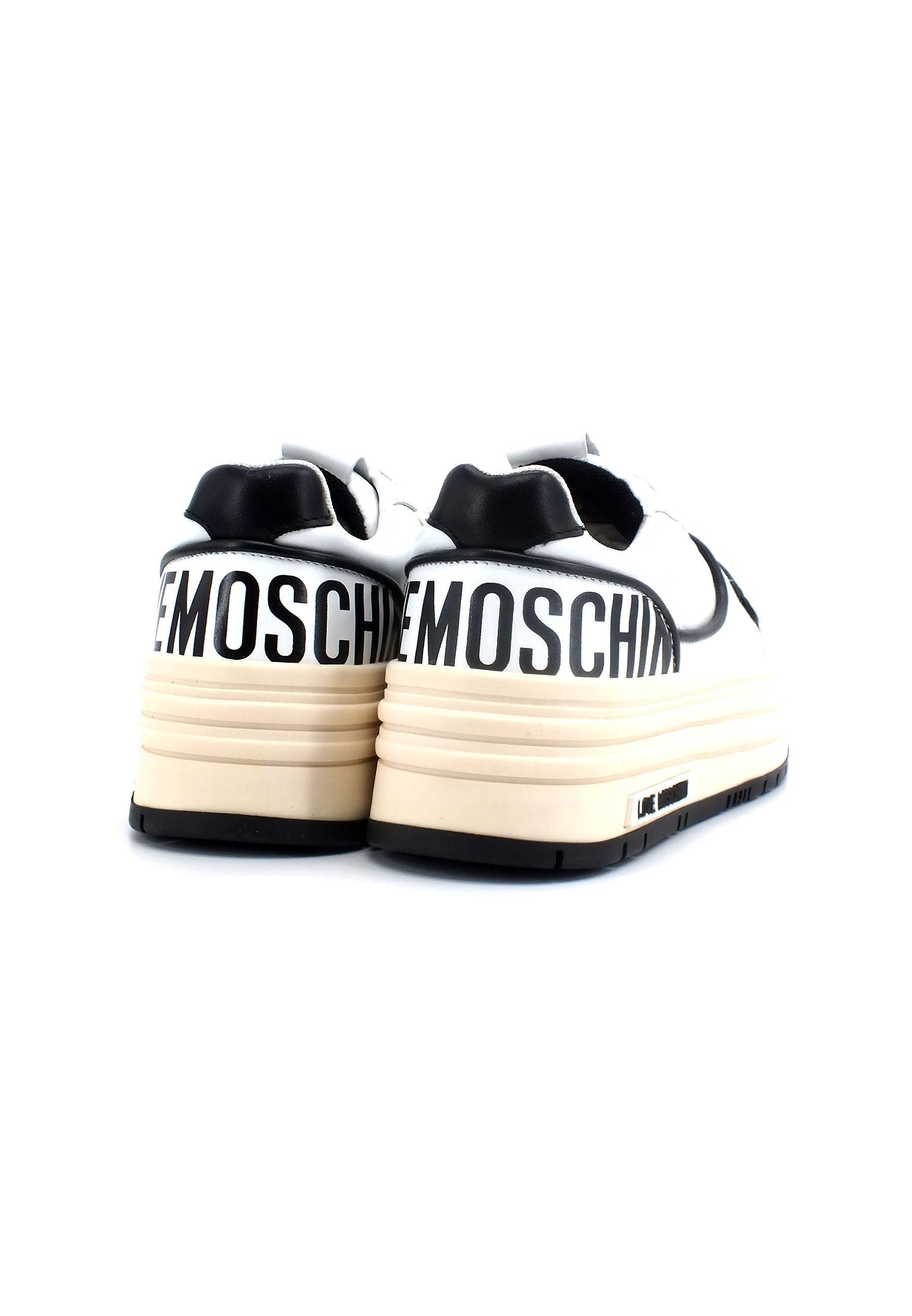 LOVE MOSCHINO Sneaker Platform Donna White Black JA15426G1GIAO10A - Sandrini Calzature e Abbigliamento