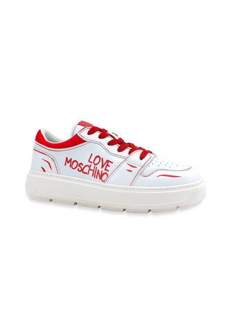 LOVE MOSCHINO Sneaker Scritte Donna Bianco Rosso JA15254G1GIAA10B - Sandrini Calzature e Abbigliamento