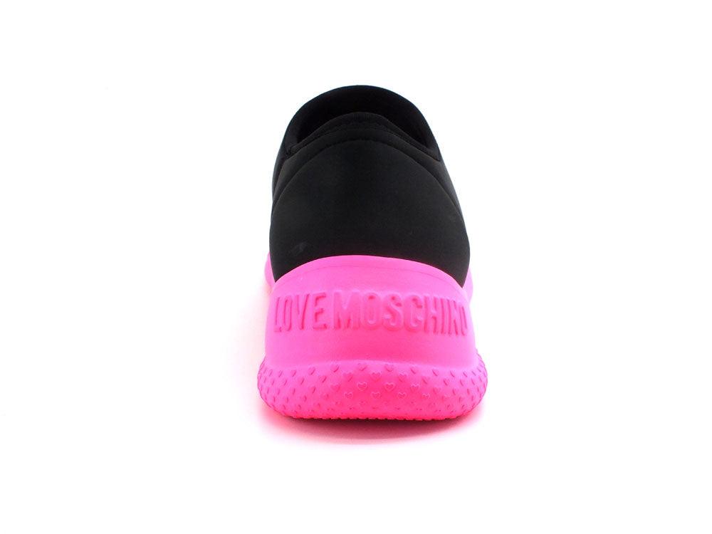 LOVE MOSCHINO Sneaker Sock Calzino Fluo Nero Rosa Fuxia JA15564G0EIM200B - Sandrini Calzature e Abbigliamento