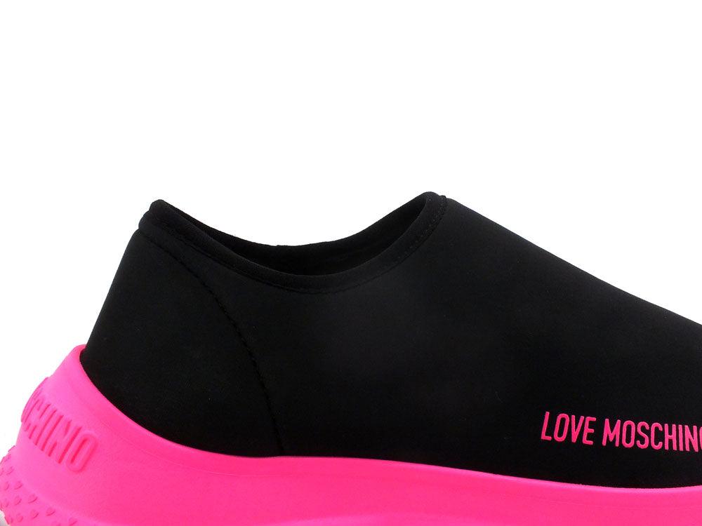 LOVE MOSCHINO Sneaker Sock Calzino Fluo Nero Rosa Fuxia JA15564G0EIM200B - Sandrini Calzature e Abbigliamento