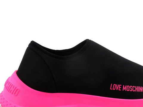 LOVE MOSCHINO Sneaker Sock Calzino Fluo Nero Rosa Fuxia JA15564G0EIM200B - Sandrini Calzature e Abbigliamento