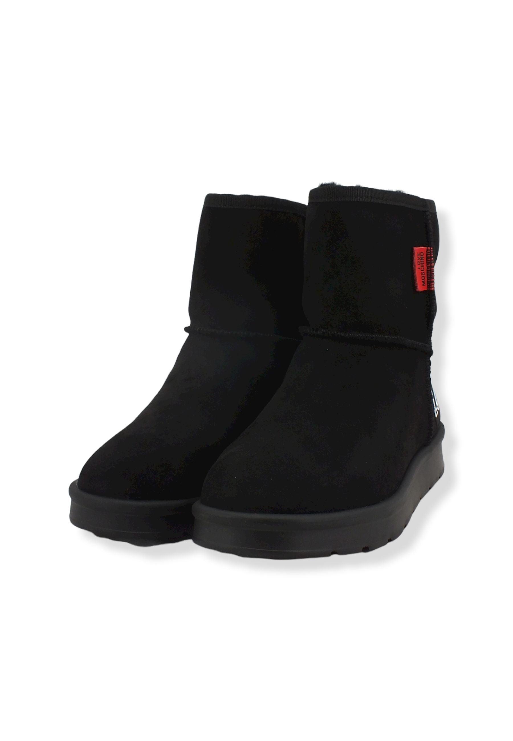 LOVE MOSCHINO Stivaletto Donna Pelo Logo Tallone Nero JA24123H1FJZB000 - Sandrini Calzature e Abbigliamento