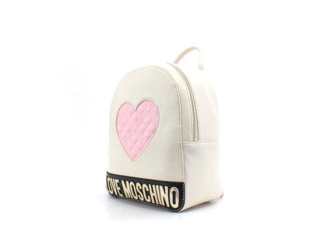 LOVE MOSCHINO Zaino Backpack Big Pu Cuore Avorio Nero Rosa JC4028PP1ELD111A - Sandrini Calzature e Abbigliamento