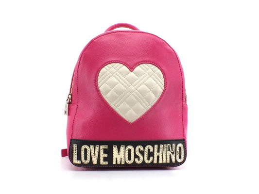 LOVE MOSCHINO Zaino Backpack Big Pu Cuore Fuxia Nero Avorio JC4028PP1ELD160A - Sandrini Calzature e Abbigliamento