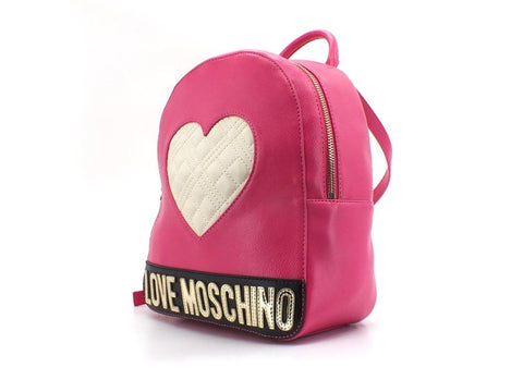 LOVE MOSCHINO Zaino Backpack Big Pu Cuore Fuxia Nero Avorio JC4028PP1ELD160A - Sandrini Calzature e Abbigliamento