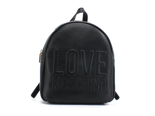 LOVE MOSCHINO Zaino Backpack Big Pu Zip Logo Embossed Nero JC4058PP1ELL0000 - Sandrini Calzature e Abbigliamento
