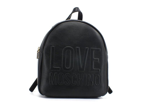 LOVE MOSCHINO Zaino Backpack Big Pu Zip Logo Embossed Nero JC4058PP1ELL0000 - Sandrini Calzature e Abbigliamento