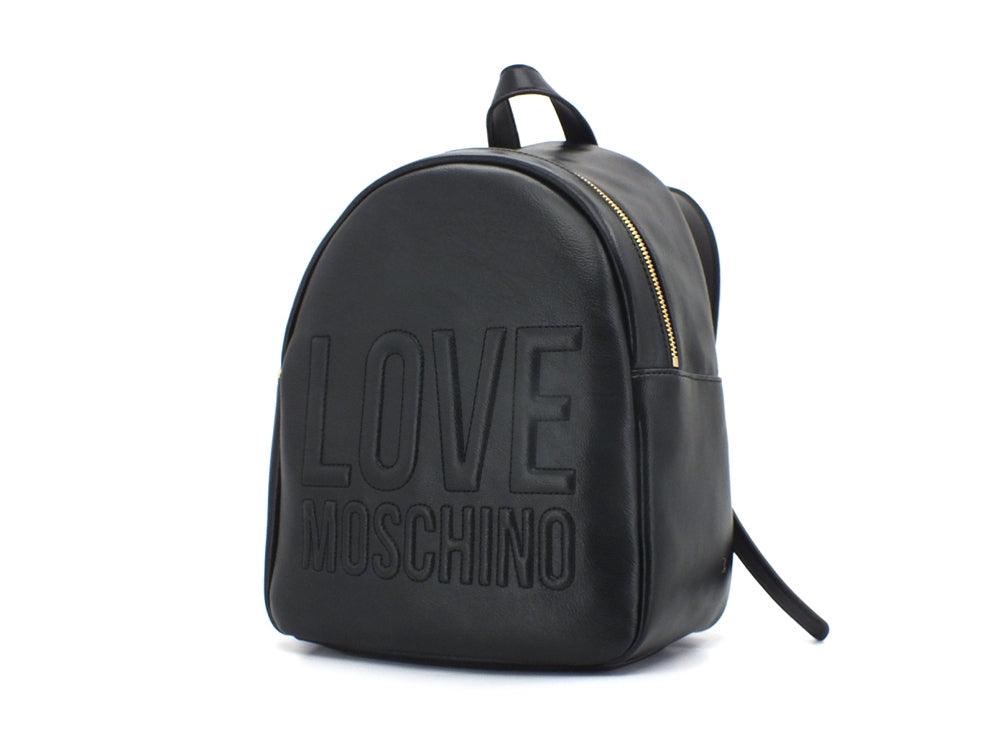 LOVE MOSCHINO Zaino Backpack Big Pu Zip Logo Embossed Nero JC4058PP1ELL0000 - Sandrini Calzature e Abbigliamento
