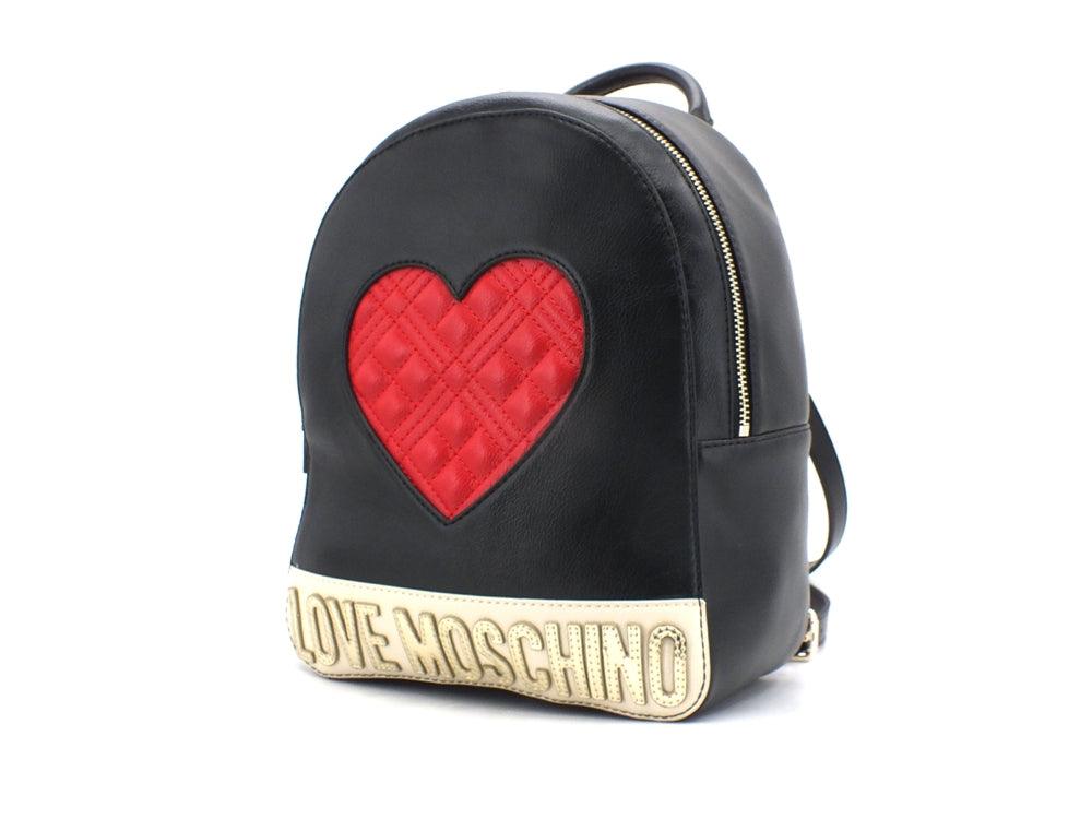 LOVE MOSCHINO Zaino Backpack Cuore Nero Rosso Avorio JC4028PP1ELD100A - Sandrini Calzature e Abbigliamento