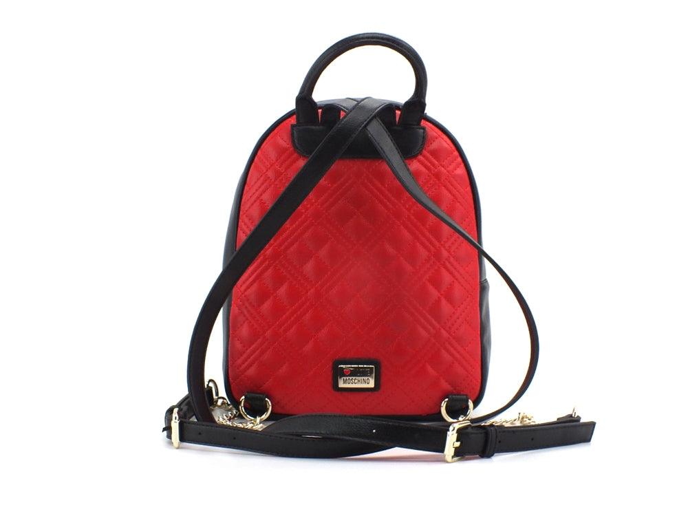 LOVE MOSCHINO Zaino Backpack Cuore Nero Rosso Avorio JC4028PP1ELD100A - Sandrini Calzature e Abbigliamento
