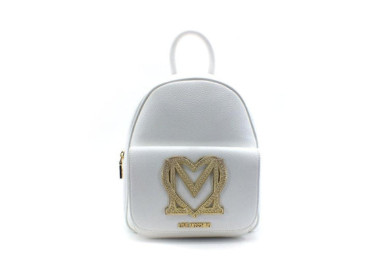 LOVE MOSCHINO Zaino Backpack Logo Cuore Bianco Oro JC4384PP0EKM0100 - Sandrini Calzature e Abbigliamento