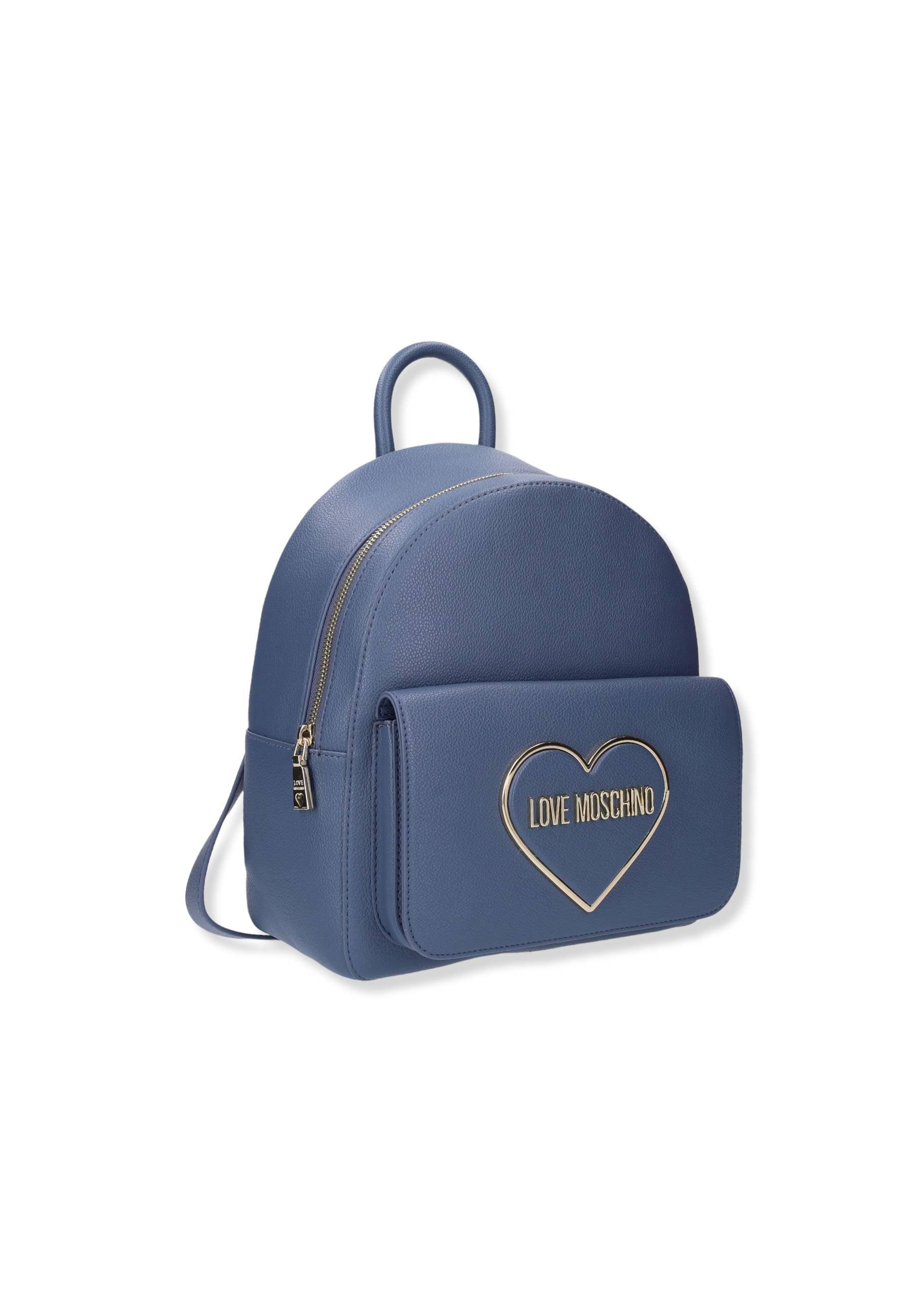 LOVE MOSCHINO Zaino Backpack Logo Cuore Donna Blu Denim JC4140PP1FLR0707 - Sandrini Calzature e Abbigliamento