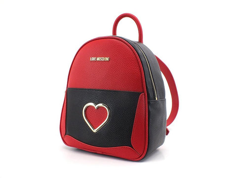 LOVE MOSCHINO Zaino Cuore Scritta Rosso Nero JC4321PP0DKP150A - Sandrini Calzature e Abbigliamento
