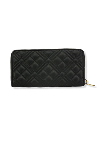 LOVE MOSCHINO Zip Around Quilted Logo Gold Portafoglio Donna Nero JC5600PP1FLA0000 - Sandrini Calzature e Abbigliamento