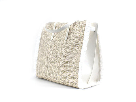 MANILA GRACE Borsa Feliss Media Bianco B218 - Sandrini Calzature e Abbigliamento