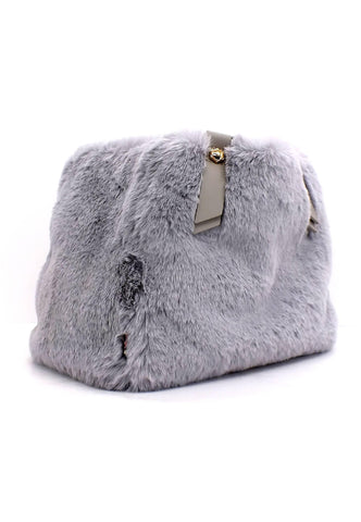 MANILA GRACE Borsa Handbag Pelo Grigio B268EU - Sandrini Calzature e Abbigliamento