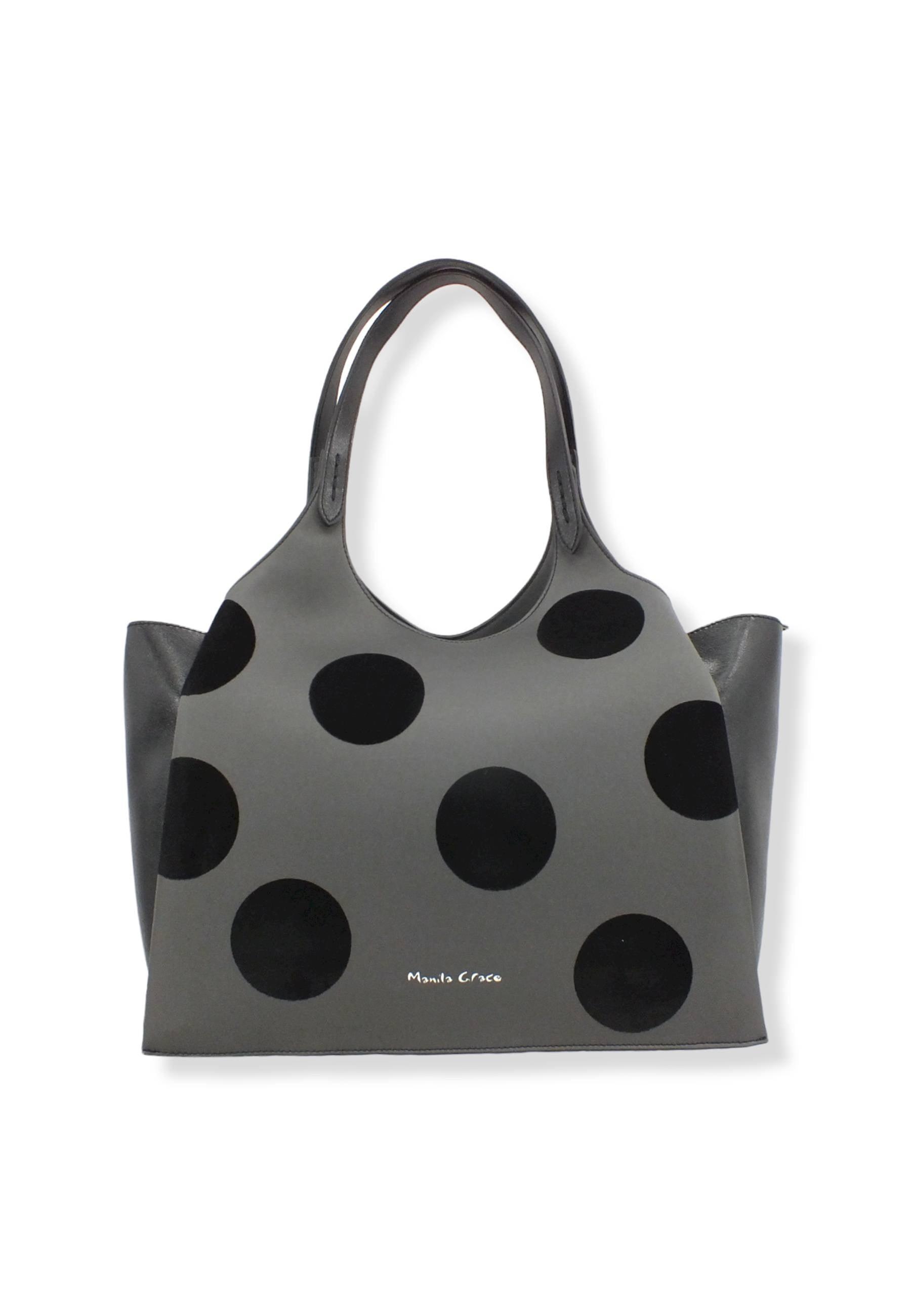 MANILA GRACE Borsa Tracolla Blossom Bicolor Grigio Nero B202EU - Sandrini Calzature e Abbigliamento