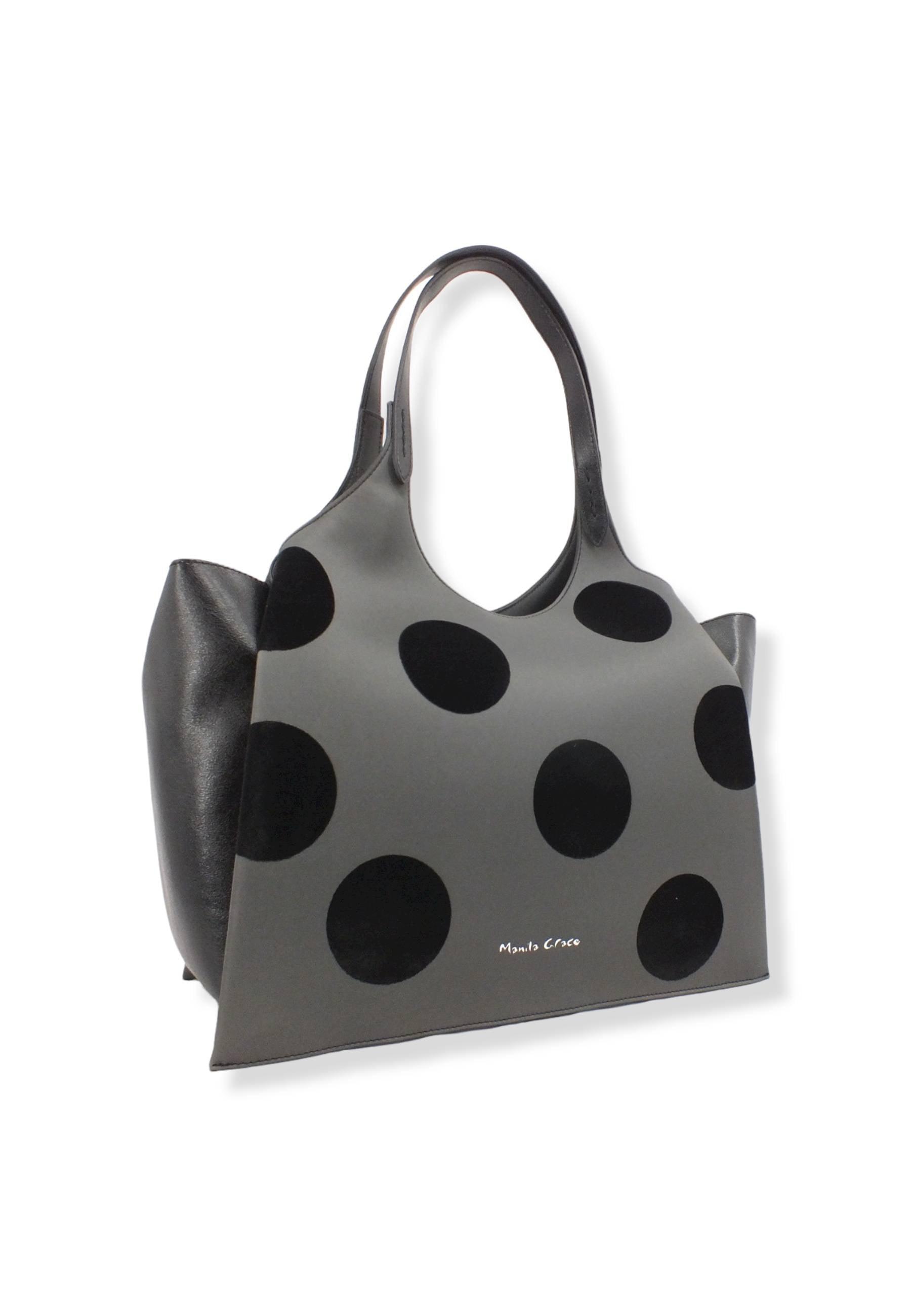 MANILA GRACE Borsa Tracolla Blossom Bicolor Grigio Nero B202EU - Sandrini Calzature e Abbigliamento