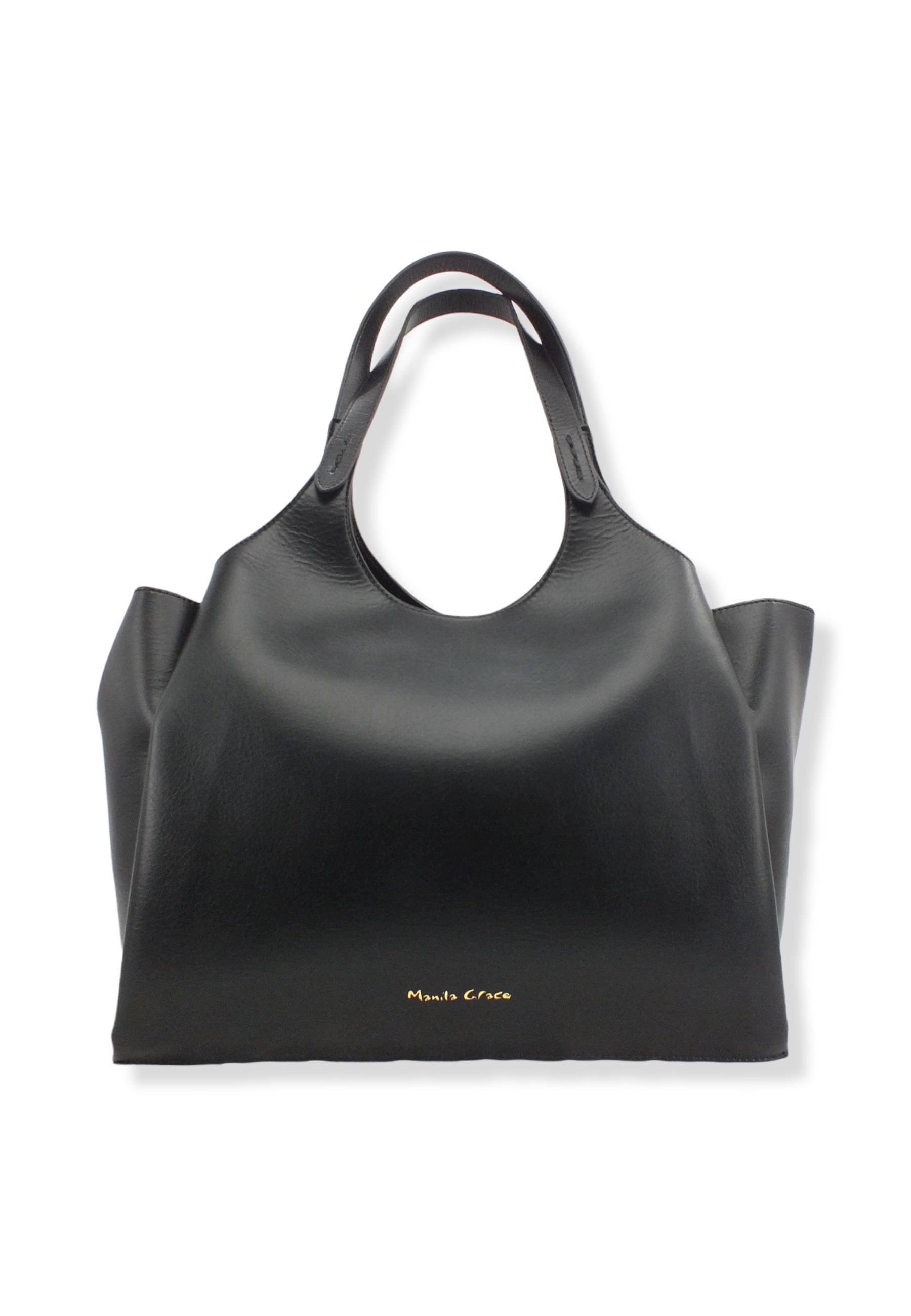 MANILA GRACE Borsa Tracolla Tote Blossom Nero B201EU - Sandrini Calzature e Abbigliamento
