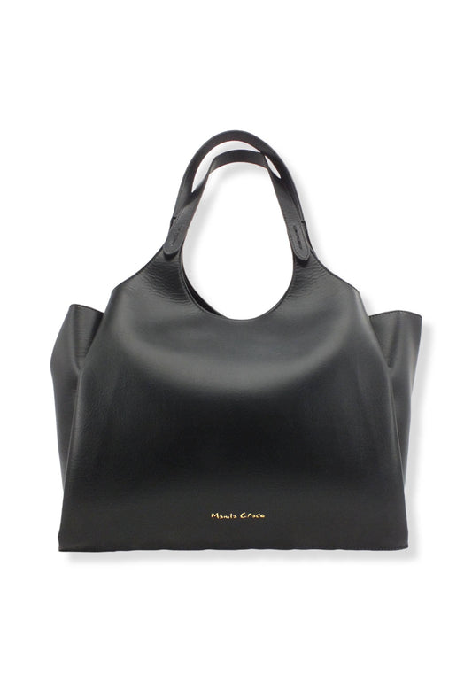 MANILA GRACE Borsa Tracolla Tote Blossom Nero B201EU - Sandrini Calzature e Abbigliamento