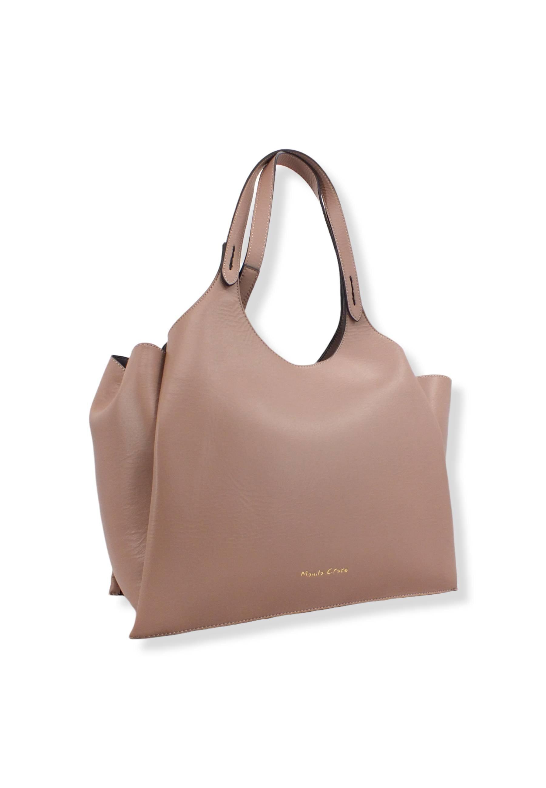 MANILA GRACE Borsa Tracolla Tote Blossom Rosa Cipria B201EU - Sandrini Calzature e Abbigliamento