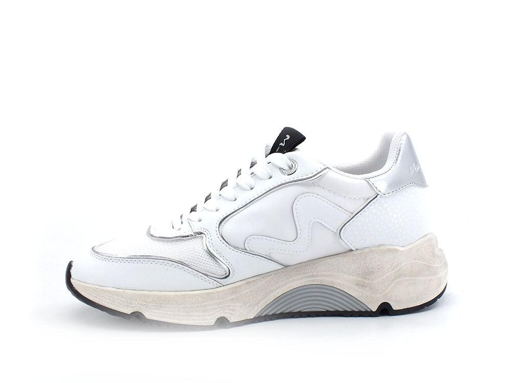 MANILA GRACE Sneaker Running Bicolor Bianco Argento S655 - Sandrini Calzature e Abbigliamento