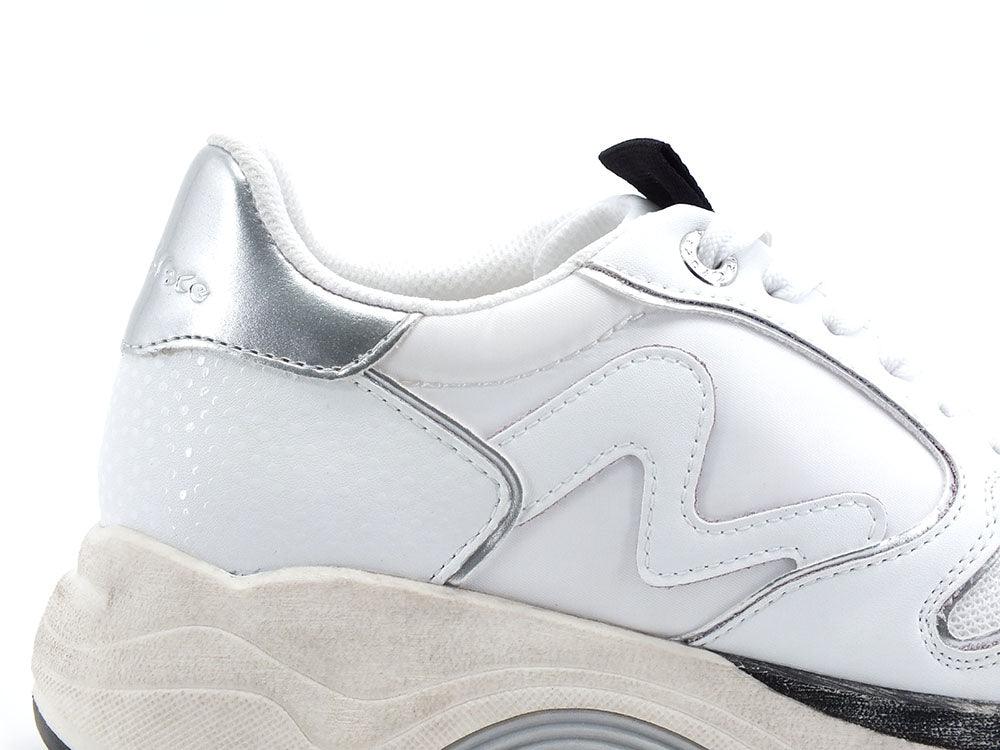 MANILA GRACE Sneaker Running Bicolor Bianco Argento S655 - Sandrini Calzature e Abbigliamento