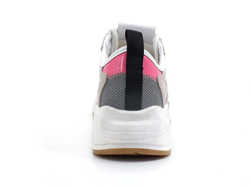 MANILA GRACE Sneaker Running Suede Bianco Grigio Fuxia S650 - Sandrini Calzature e Abbigliamento