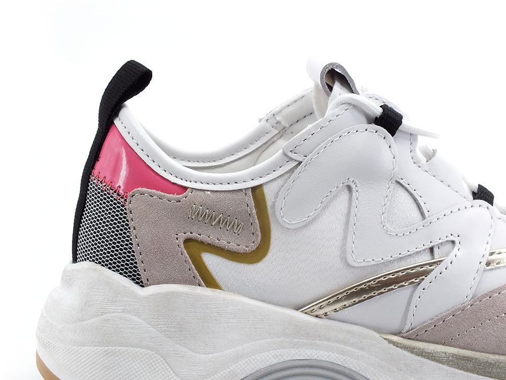 MANILA GRACE Sneaker Running Suede Bianco Grigio Fuxia S650 - Sandrini Calzature e Abbigliamento