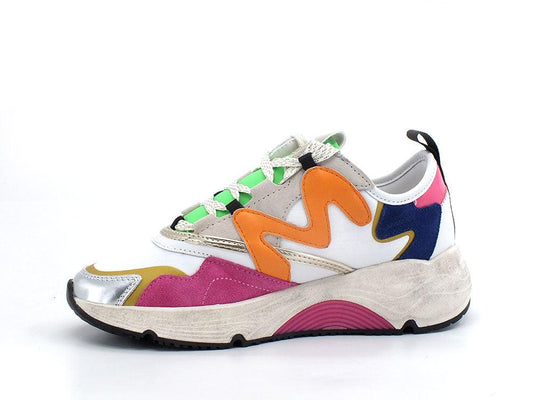 MANILA GRACE Sneaker Running Suede Multi Bianco Multicolor S651 - Sandrini Calzature e Abbigliamento