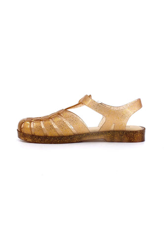 MELISSA Possession Shiny Sandalo Gomma Donna Beige Glitter Oro 33520 - Sandrini Calzature e Abbigliamento