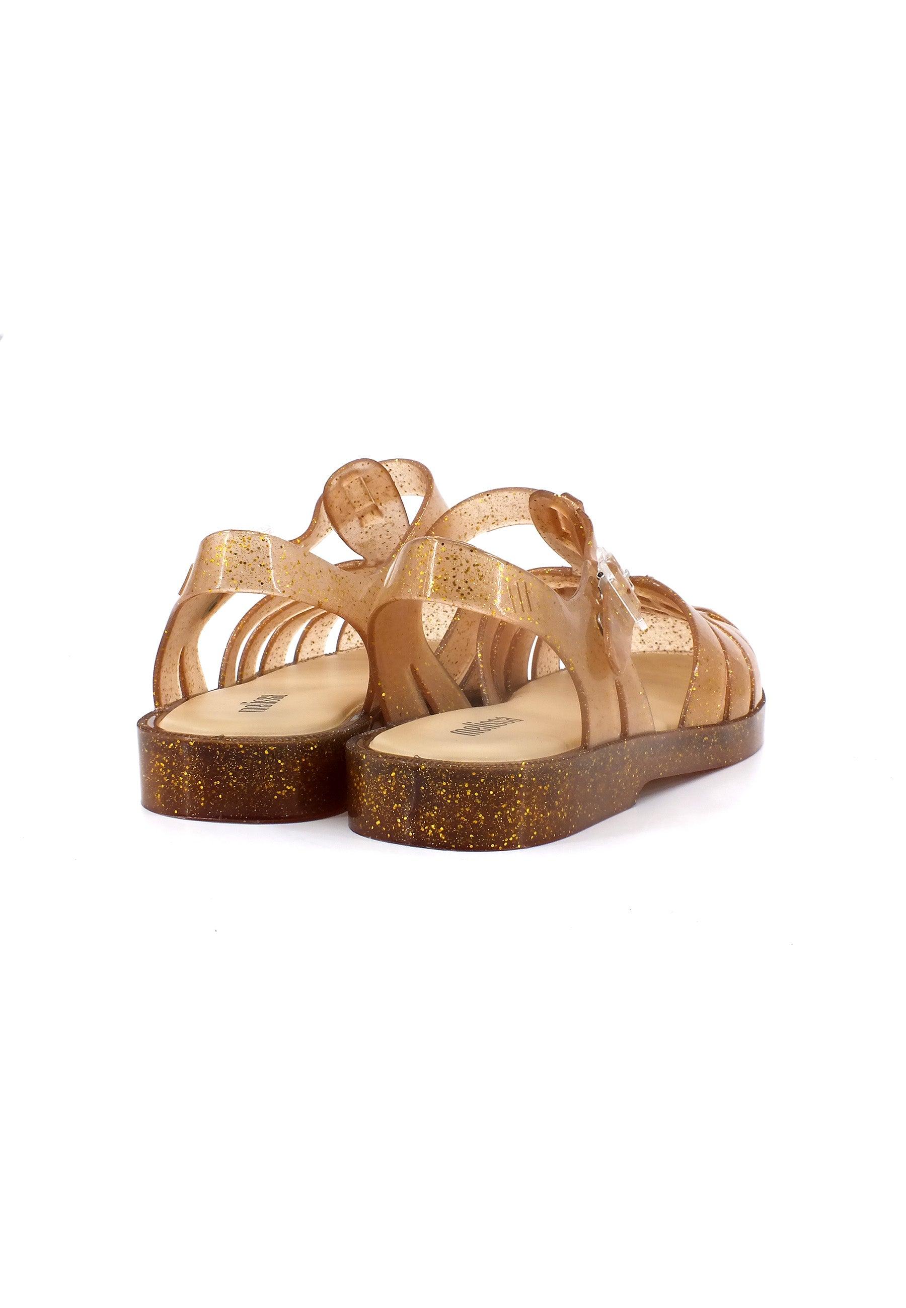 MELISSA Possession Shiny Sandalo Gomma Donna Beige Glitter Oro 33520 - Sandrini Calzature e Abbigliamento