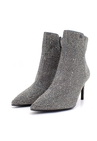 MICHAEL KORS Alina Flex Bootie Stivaletto Tacco Brillantini Donna Anthracite 40F2HNME5D - Sandrini Calzature e Abbigliamento