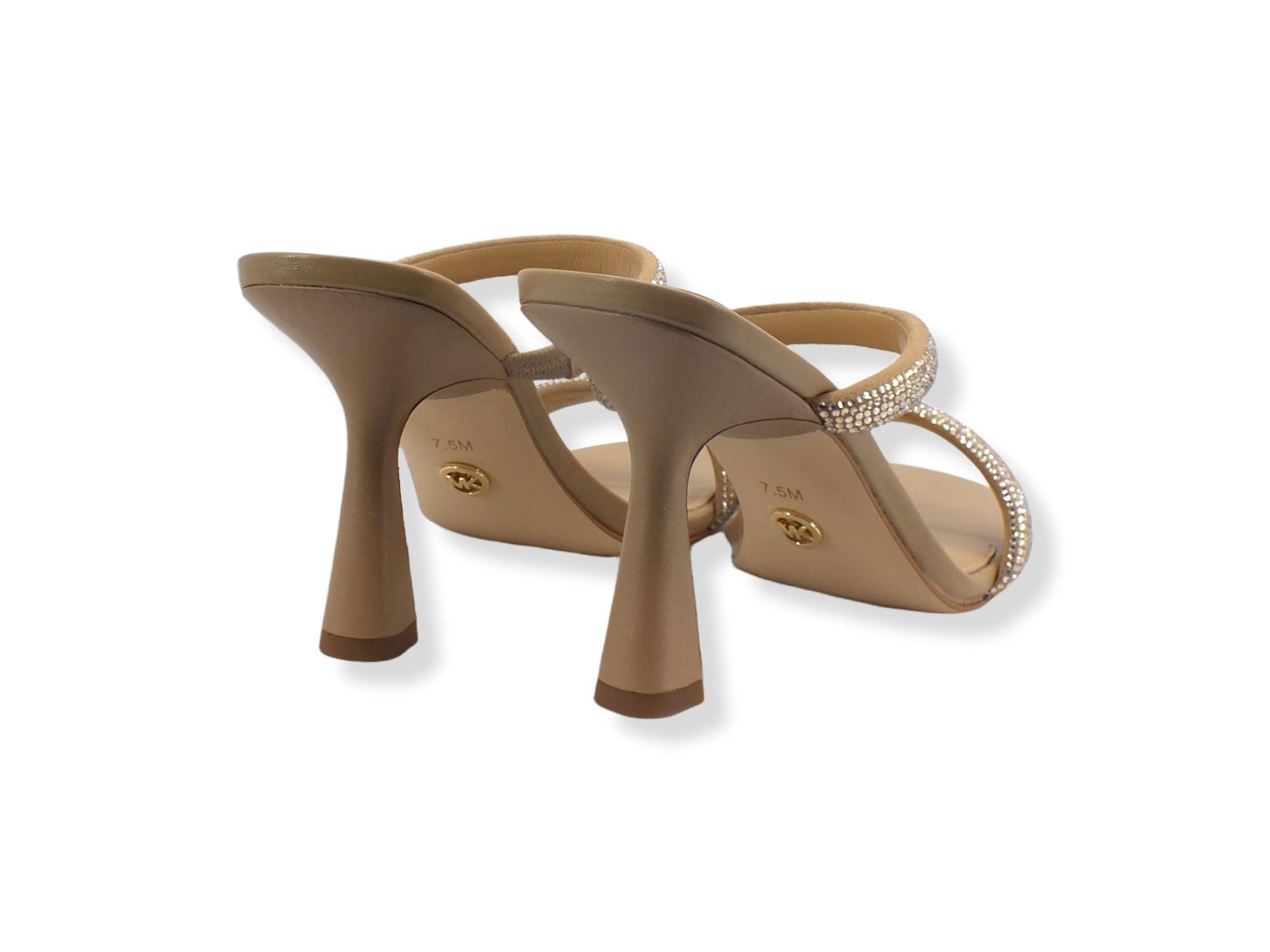 MICHAEL KORS Clara Suede Bombe Hot Sandalo Donna Marrone Camel 40S2CLHA1S - Sandrini Calzature e Abbigliamento