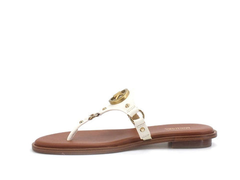 MICHAEL KORS Conway Sandal Infradito Borchie Logo Light Cream 40S1COFA1L - Sandrini Calzature e Abbigliamento