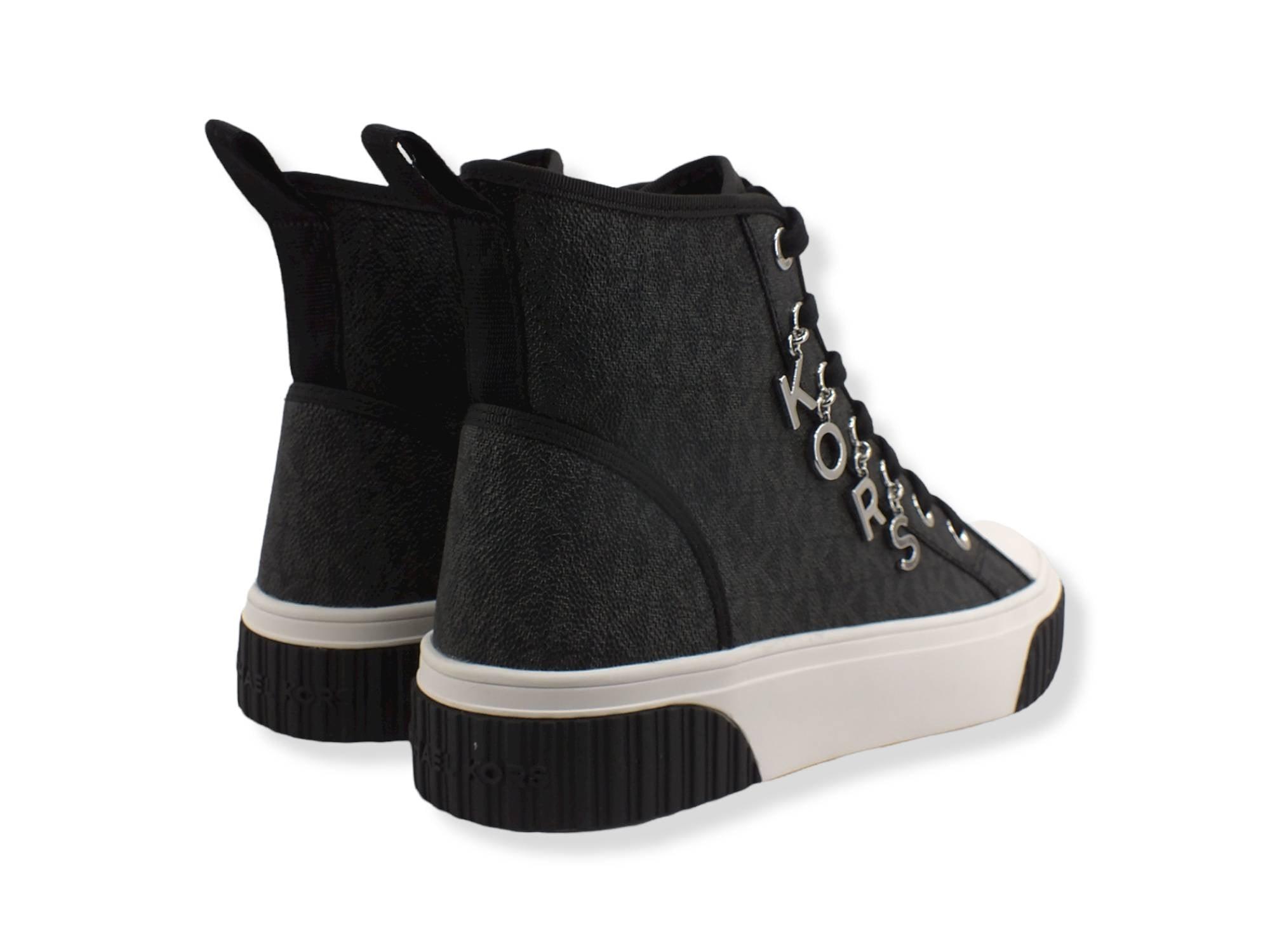 MICHAEL KORS Gertie Hi Top Semi Lux Sneaker Donna Black 43R2GTFE6B - Sandrini Calzature e Abbigliamento