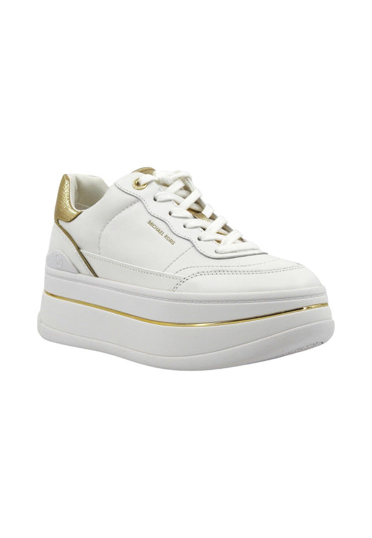 MICHAEL KORS Hayes Lace Up Sneaker Donna Pale Gold Bianco 43R4HYFS2L - Sandrini Calzature e Abbigliamento